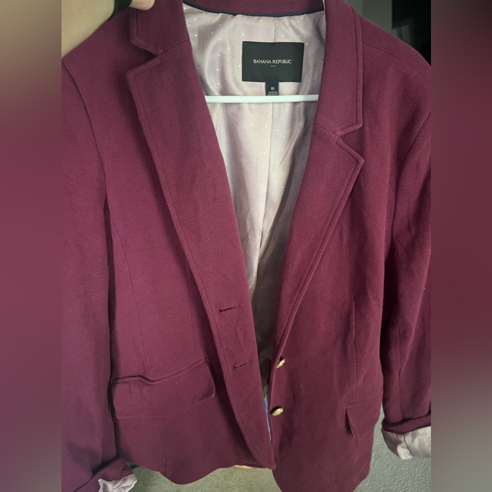 Banana Republic burgundy blazer jacket
